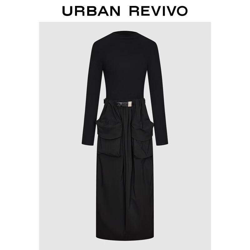 

Женское модное платье для работы в стиле пэчворк с поясом M