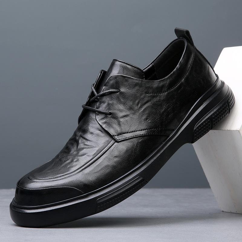 2025 Spring New Leather Men's Shoes One-pedal Business Breathable Casual Leather Shoes Men's Comfortable Foot Shoes