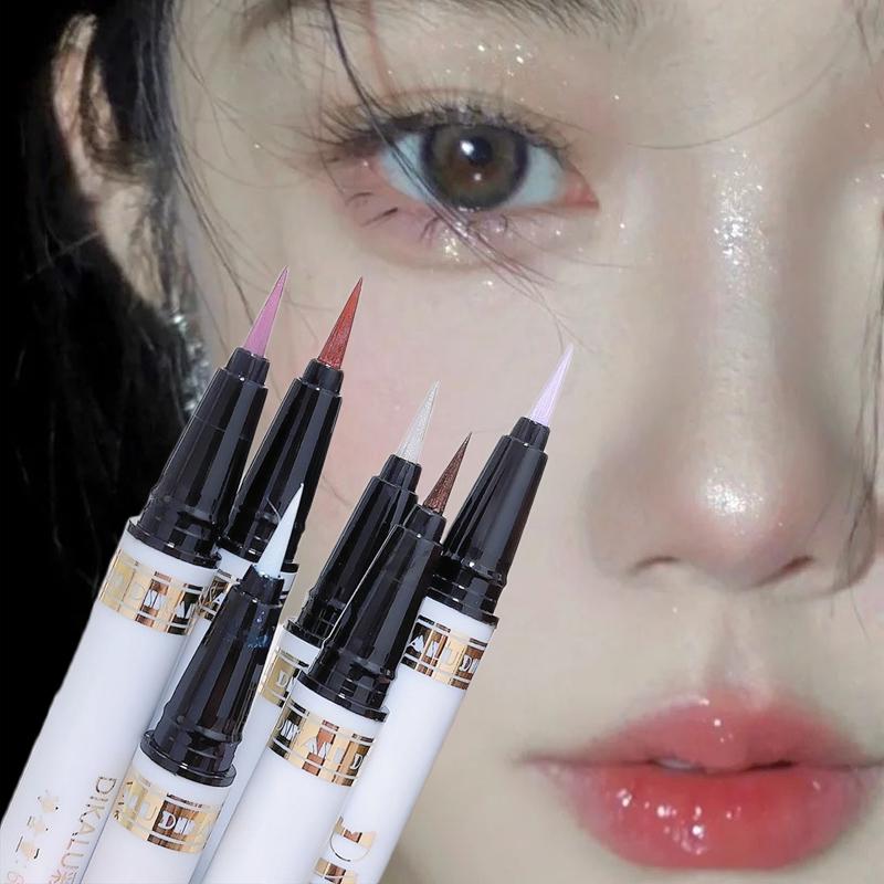 1Pc Glitter Eyeshadow Pen Matte Purple Diamond Eyeliner Pen Waterproof Highlight Brighten Silkworm Makeup Pencil Shiny Eyelids