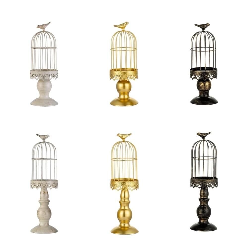Vintage Birdcage Candle Holder Iron Plant Saucer Tabletop Ornament Aromatherapy Candle Stand Xmas