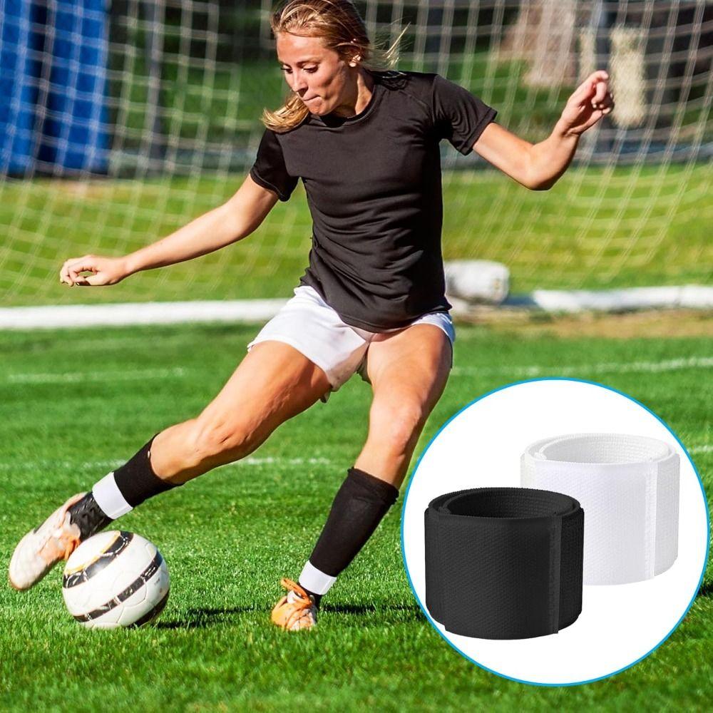 1pair Anti Slip Shin Guard Straps Adjustable Soccer Lace Bands Portable Shinguard Stays  Sports