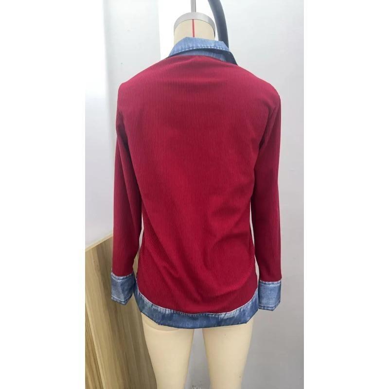 Paltoane Dama Blugi Toamna Primavara Guler Revers Buton Metalic Stil Cow Boy Patchwork Croiala Slim Jean Jachete Basic