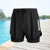 Shorts d'entraînement sportifs double couche pour hommes Short de jogging rayé pour hommes Short de bain Plage
