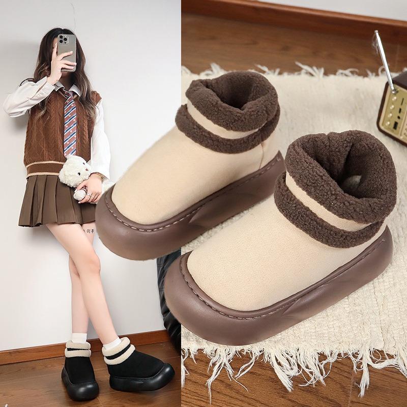Snow boots women's new winter velvet thickened non-slip warm fur integrated wool cotton shoes warm