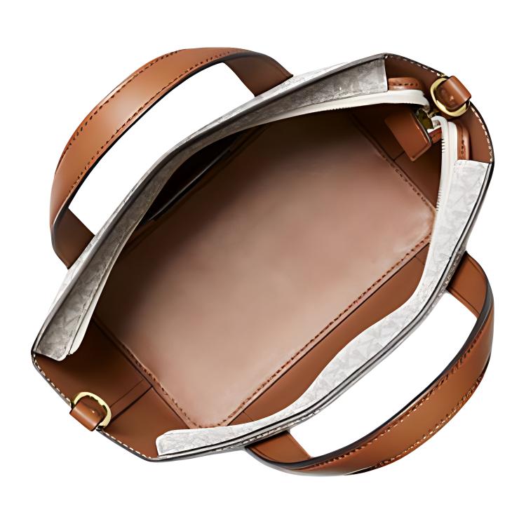 Michael Kors MK Pratt Logo Borsa Tote con Zip Borsa Shopping Borsa a Spalla Crossbody Borsa a Mano in Tela Rivestita Piccola Borsa Tote da Donna 35S4G3FM1B-0200