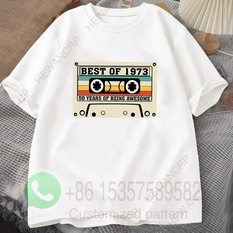 1973 Limited Edition Cassette TShirt Mens Tracksuit Summer Casual Pullover Oneck Shortsleeved Fashion Breathable Streetwear