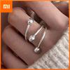 925 Sterling Silver Rings For Women Geometric Fine Jewelry Finger Adjustable Simple Dots Ring For Party Birthday Gift