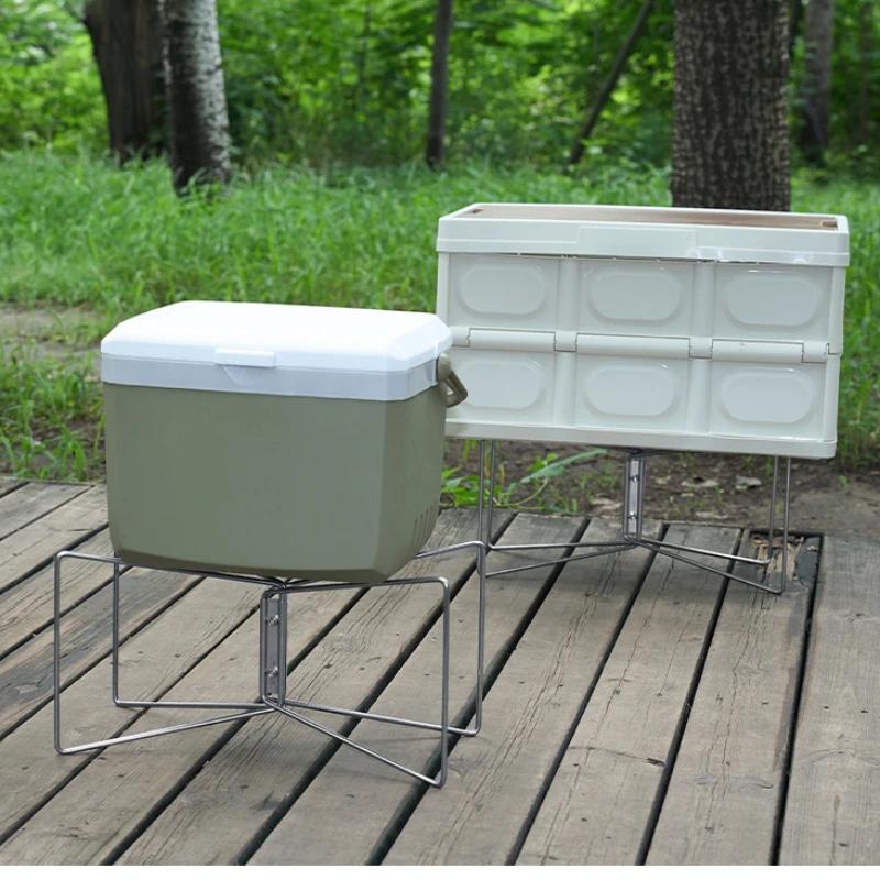 1-10PCS Folding Cold Storage Rack Stainless Steel Storage Box Bracket with Carrying Bag Suitable Camping Hiking Outdoor Fishing