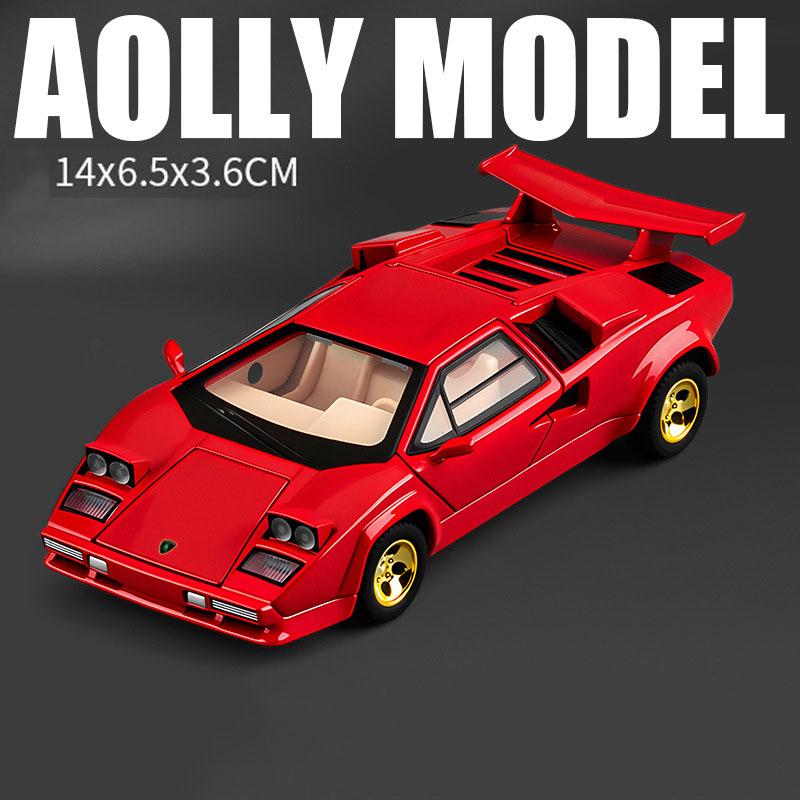 Scale 1:32 Countach LP500S LP770 Model Car Toy Alloy Diecast Doors Opened Pull Back Vehicles Models for Children's Toys