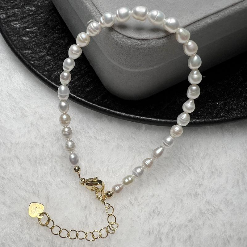 Women's Natural Freshwater Pearl Millet Bead Necklace with Strong Luster
