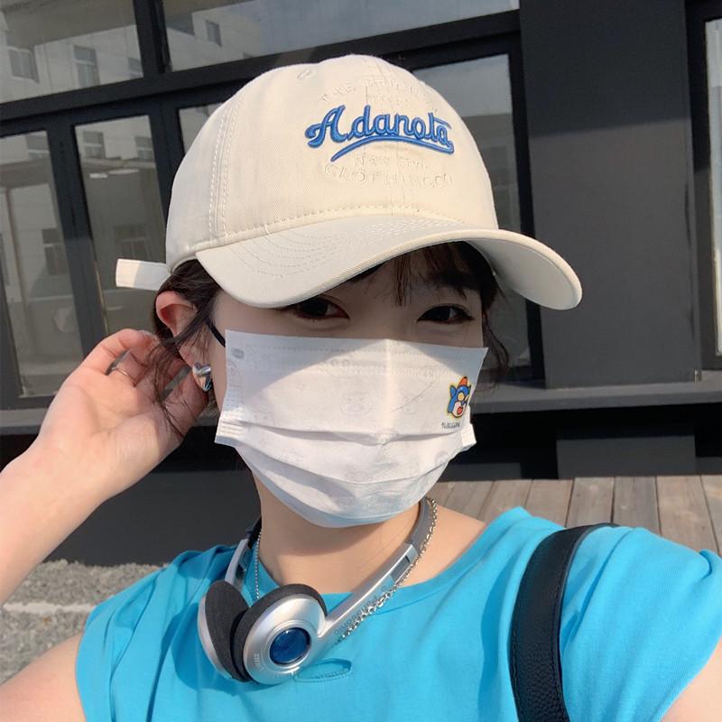 

Fashion Solid Color Baseball Hat for Women Summer Cotton Embroidery Sunshade Duck Tongue Cap Girls Casual Outdoor Peaked Hat Adjustable бежевый