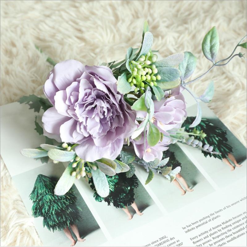 Artificial Flowers Cheap Fake Peony Bridal Holding Plants Vases Table Setting Home Room Decora Accessories Festival Crafts Gifts