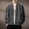 2025 Men's Japanese Retro Waffle Knit Hoodie - Winter Casual Fashion Long Sleeve Jacket