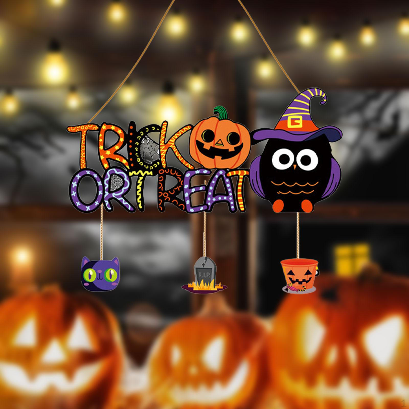 

Декор для подвесной вывески на Хэллоуин, простой в использовании, жуткий для праздничной двери