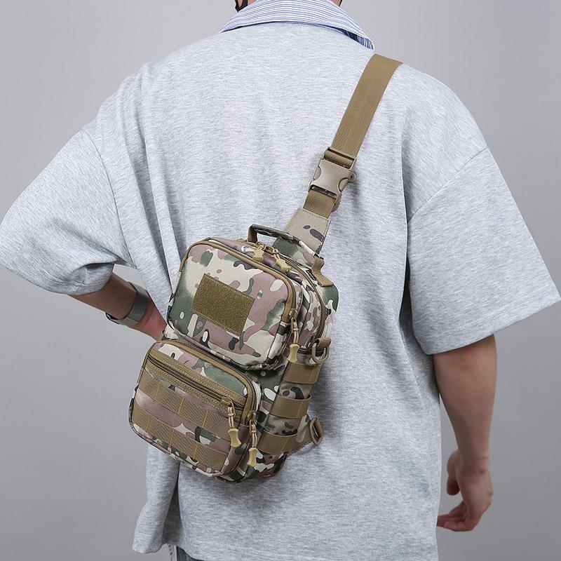Herren Taktische Camouflage Schultertasche - Mehrfachtaschen Brusttasche Konvertiert zu Umhängetasche/Rucksack (Langlebiges Wander-Essential)