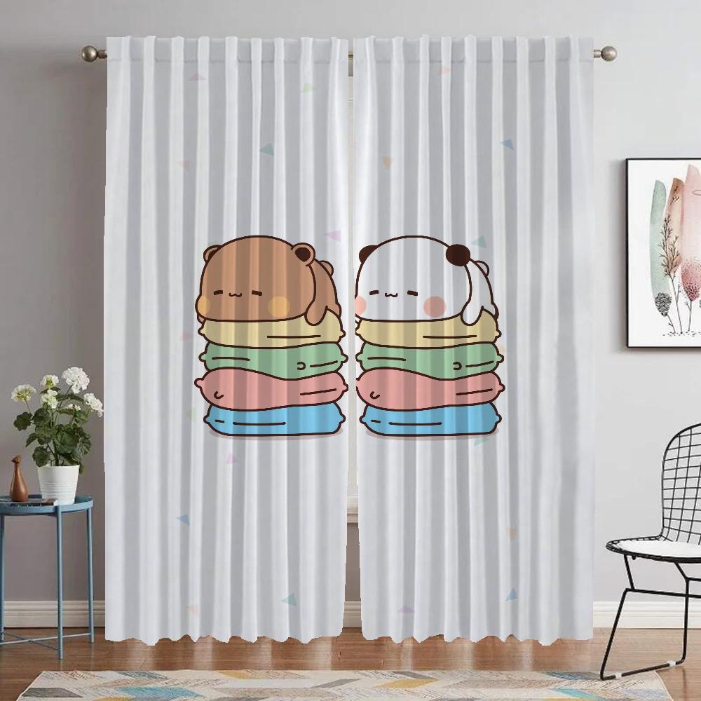 Tulle for Bedroom Bubu and Dudu Blackout Curtains for Living Room Partition Halloween Decoration Home Interior Curtains 2 Pieces