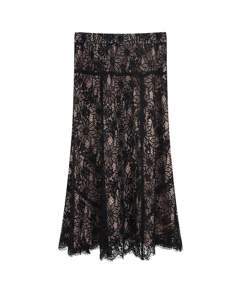 LAFELSORTOF Lace Panel Skirt