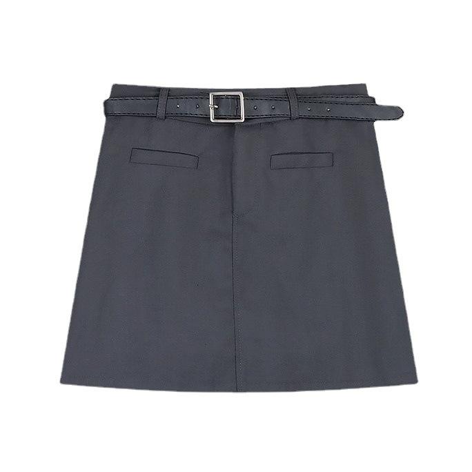 

Grey High-Waisted Casual Design-forward Slimming All-match Versatile Skirt for Women Summer College Style Flirty Versatile A-Line Bodycon 3XL