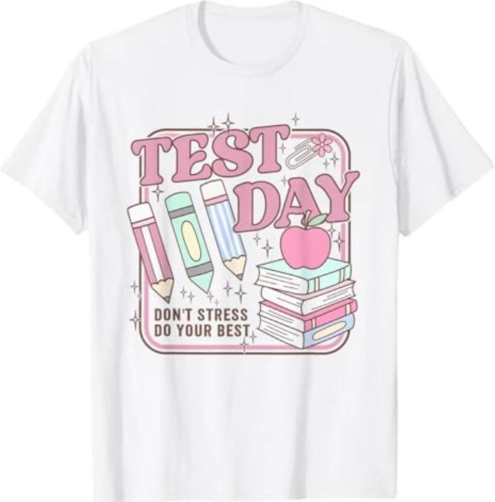 Retro Test Day Teacher Testing Active Monitoring T-T-Shirt XL