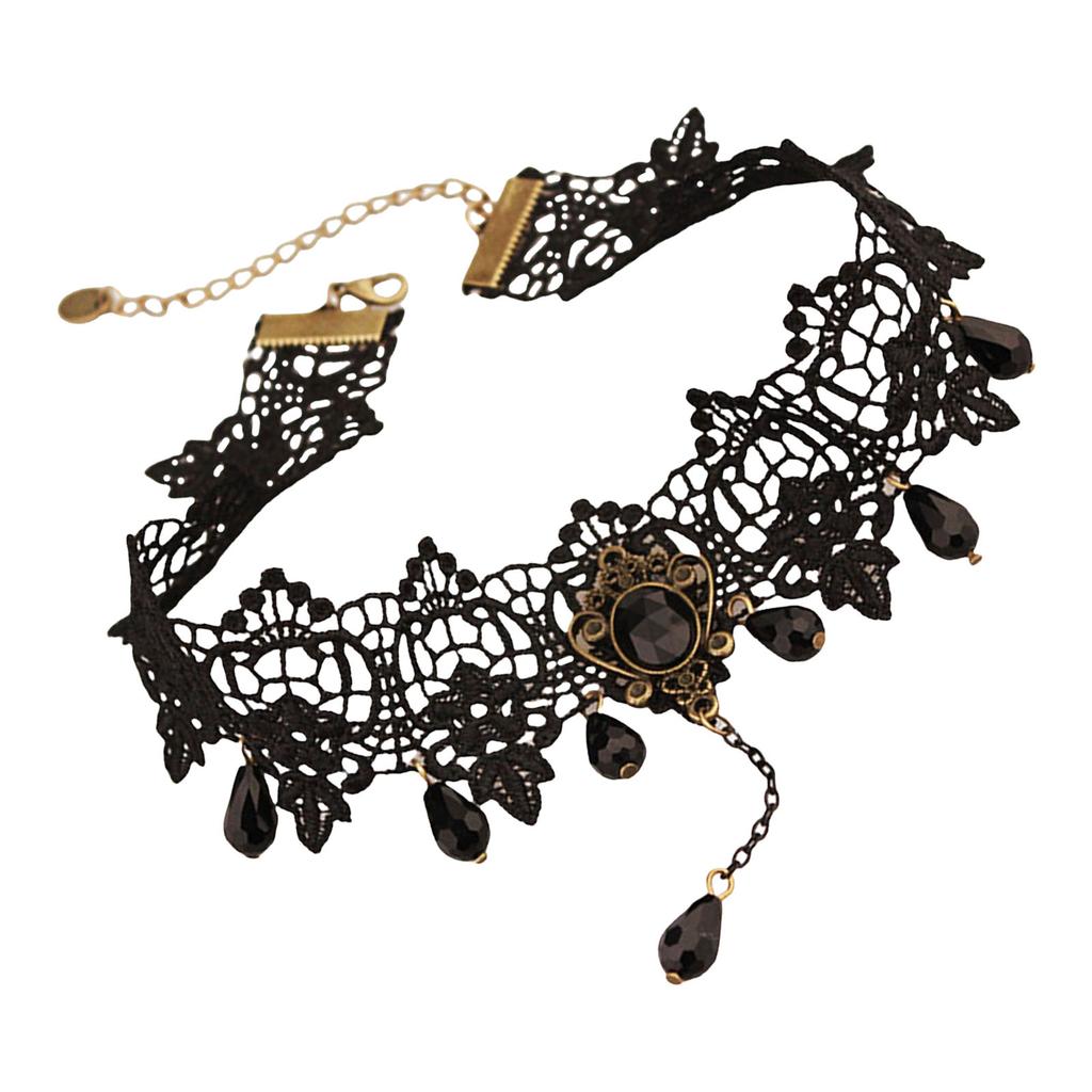Women Vintage Lace Choker Necklace Collarbone Choker Collar Necklace for Various Outfit and Special Occasion