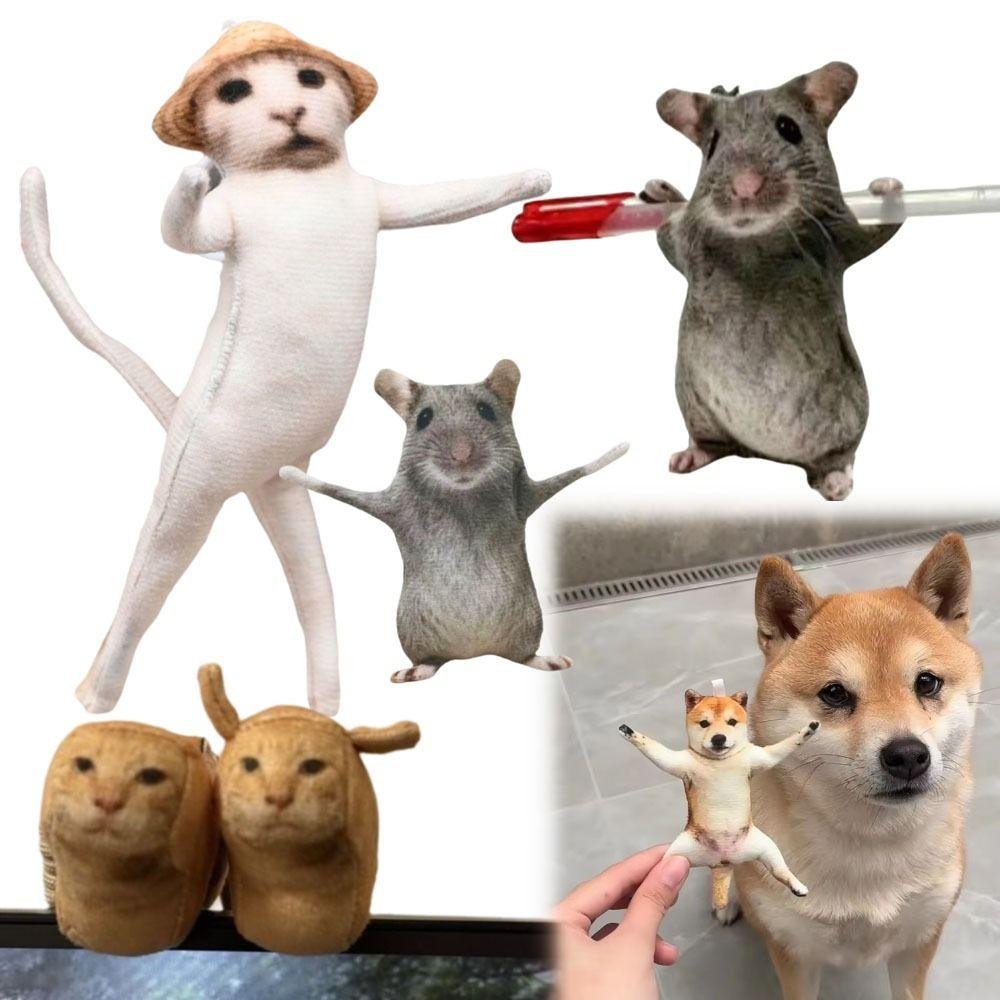 Funny Mouse Keychain Simulation Prank Toy Plush Pendant Meme Keychain  Bag Decoration