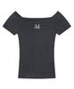 MUCENT Emma Off-Shoulder Striped Slim Fit Short Sleeve Tee