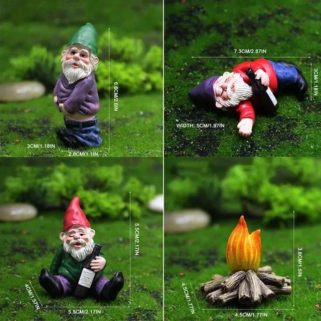 Collectible Garden Gnomes with Accessories - Resin Miniature for Halloween, Home Decoration, Fairy Garden Ornament