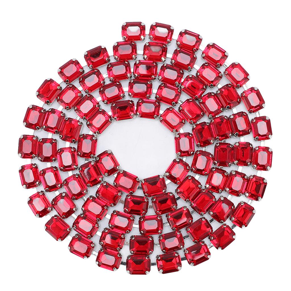 Rhinestone Chain 8 X 10mm Rectangular Acrylic Versatile Crystal Strap for Shoes Bags Clothing Jewelry