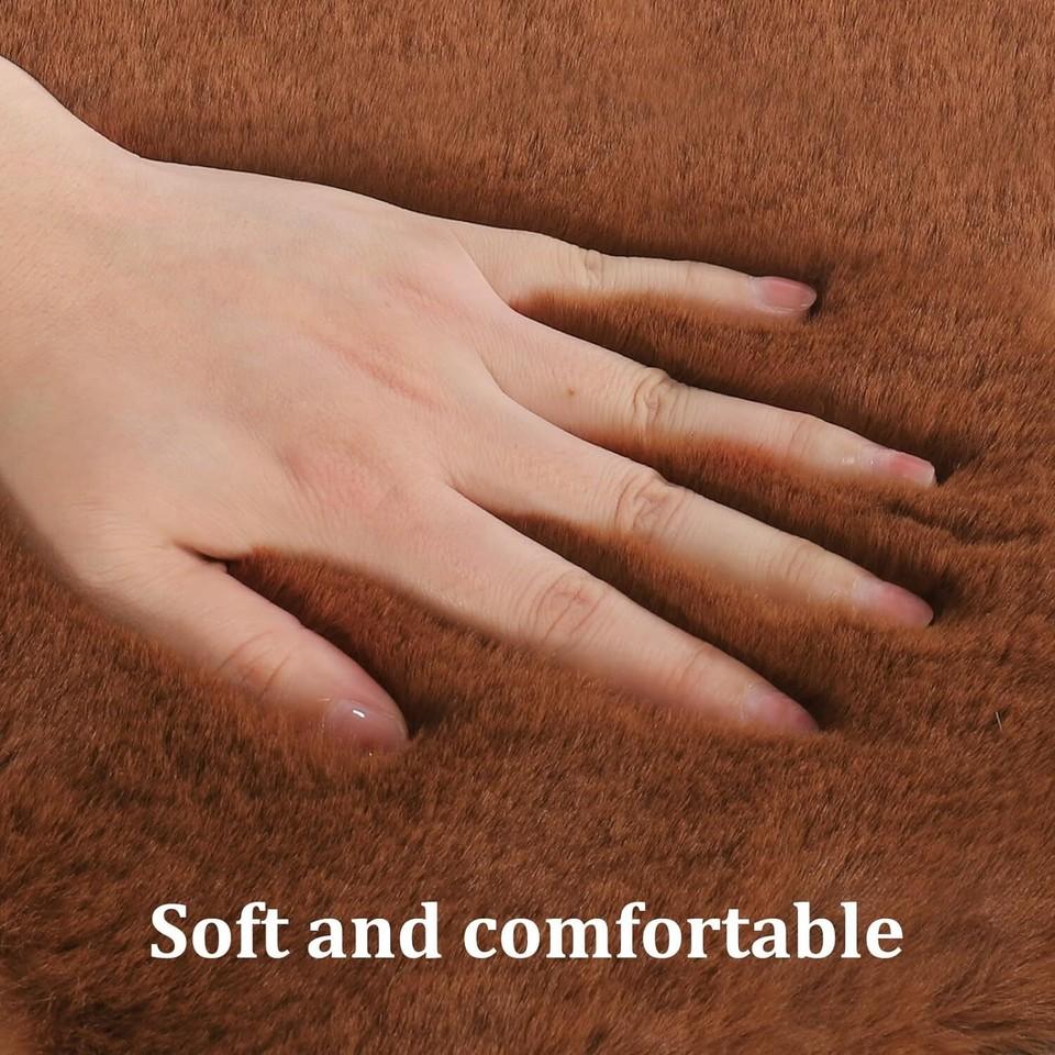 Carpet Living Room Faux Fur Luxury Plush Deep Pile Shaggy Soft Washable