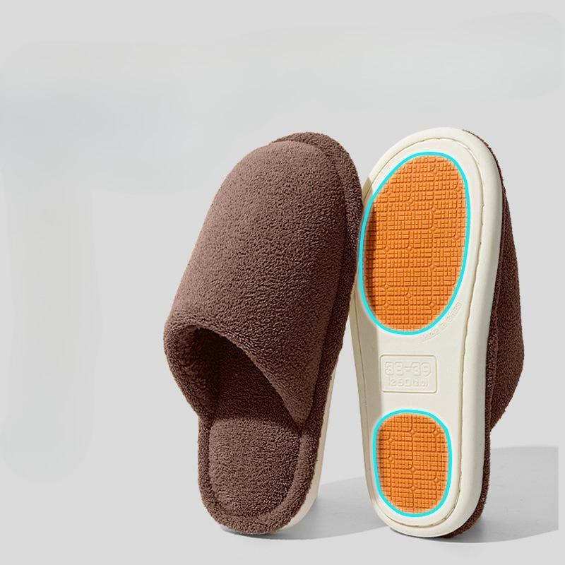 Stille bomullssko, tykksålede sklisikre tøfler for kvinners innendørs hjemmebruk