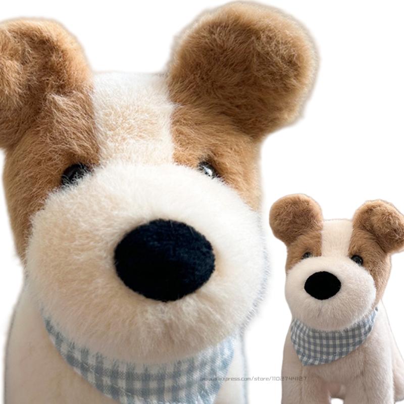 Adorable Wire Fox Terrie Dog Stuffed Animal Plushie Fluffy Puppy Toy Cartoon Hug Throw Pillow Nap Sleep Bed Cushion Gift For Boy