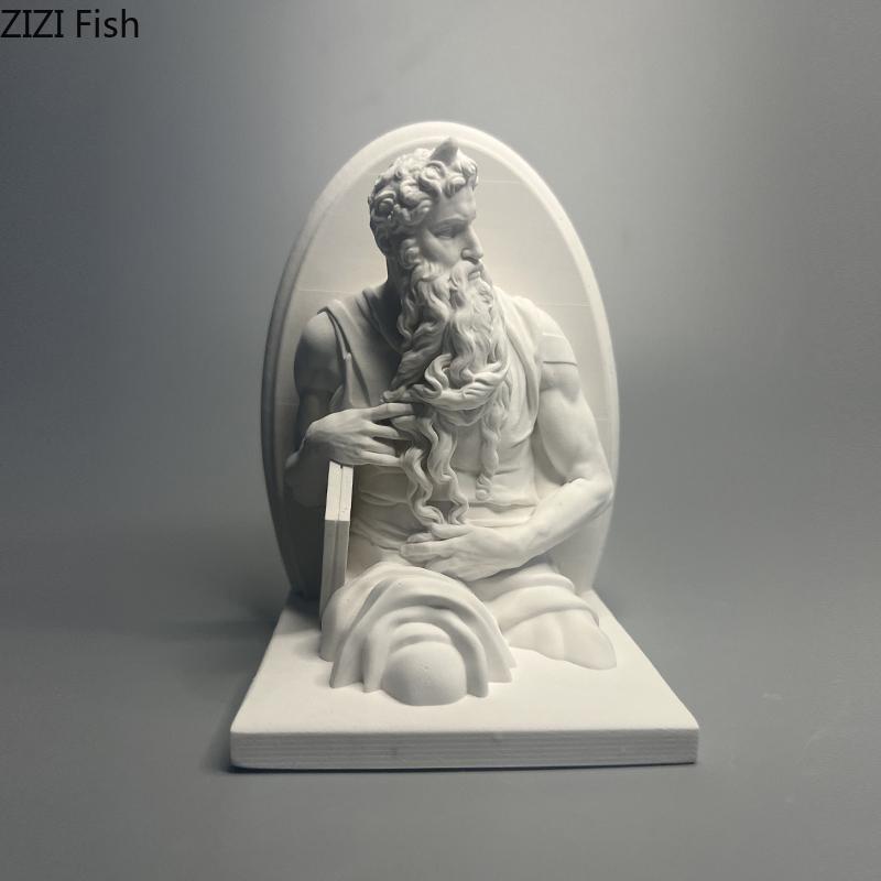 Moses The Prophet Plaster Statue Desk Decoration Artwork Figures Ornaments Moses Characters Sculpture Room Aesthetic Decor