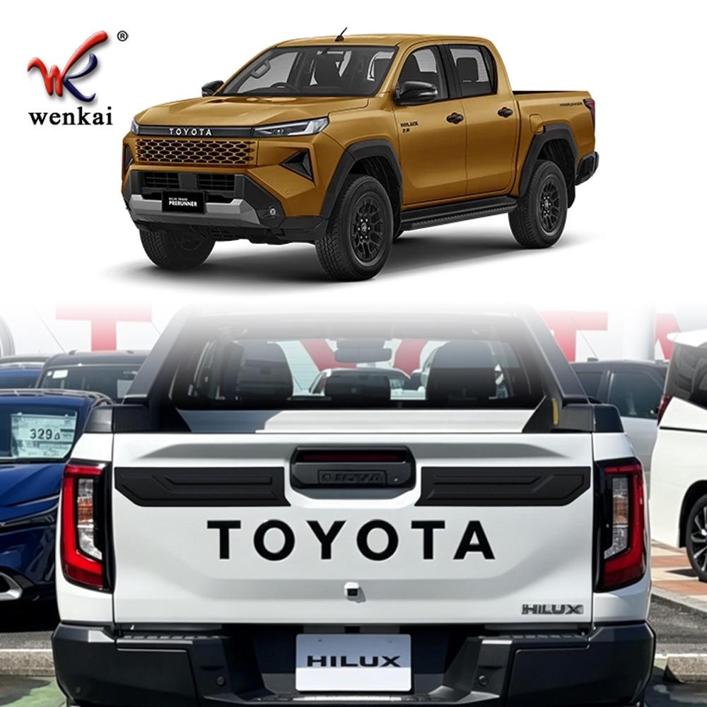 Fits 26 Toyota Hilux models: Modified Rear Tailgate Bowl Handle Trim Strips.