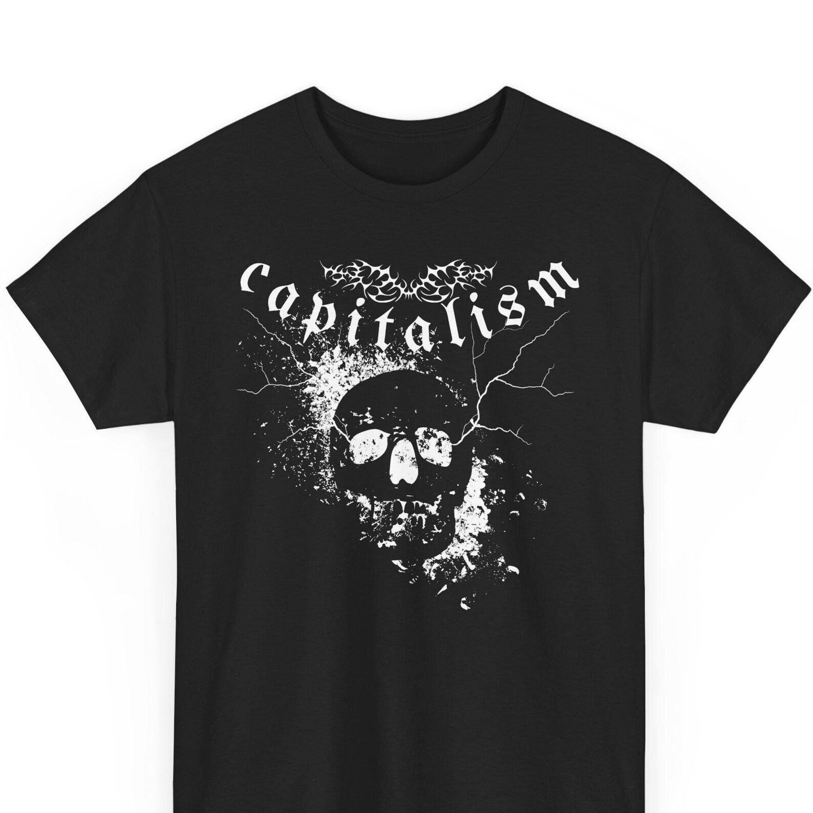 Y2K Capitalism is a Death Cult T-shirt funny leftist tee early 2000s trendy grunge gothic punk metal t-shirt socialist communist anarchist S