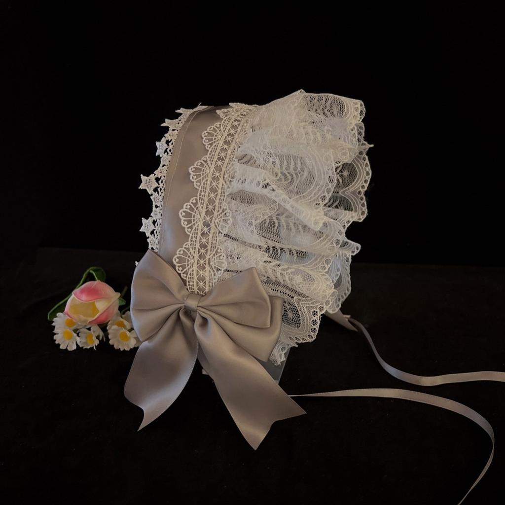 Lolita Headband Adjustable Hair Band Ruffled Lace and Bowknot Headpiece Jewelry for Cosplay and Punk Style Enthusiasts