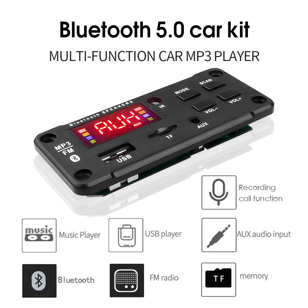 

Большой цветной экран автомобильного аудио USB TF FM-радио модуль беспроводной Bluetooth 5 В 12 В MP3 WMA декодер плата MP3-плеер с пультом дистанционного управления