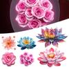 PVC Luminous Bathroom Sticker Self-Adhesive Floral Pattern Lotus Night Light Waterproof Pastoral Style Toilet Seat Cover Decal