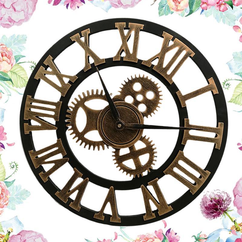 Industrial Gear Wall Clock Decorative Retro MDL Wall Clock Age Style Art Decor