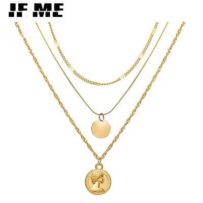 Korean Multilayer Pendant Necklace Fashion Gold Silver Chain Necklaces Women Jewelry Accessories Gift