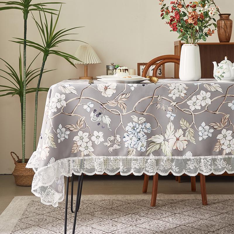 

Американский Кантри Ретро Масляная Живопись Кружевной Край Скатерть для Кофейных и Обеденных Столов 132x132 cm