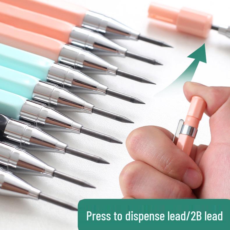 Morning MG Light Mechanical Pencil 2.0 - Thick 2B Lead for Students & Kids' Drawing, No Sharpening Required, Click-to-Use.