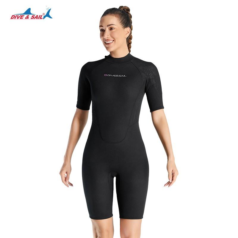 Muta in Neoprene da Donna 3mm Manica Corta Full Body Tuta da Sub Immersione Snorkeling Surf Nuoto in Acqua Fredda