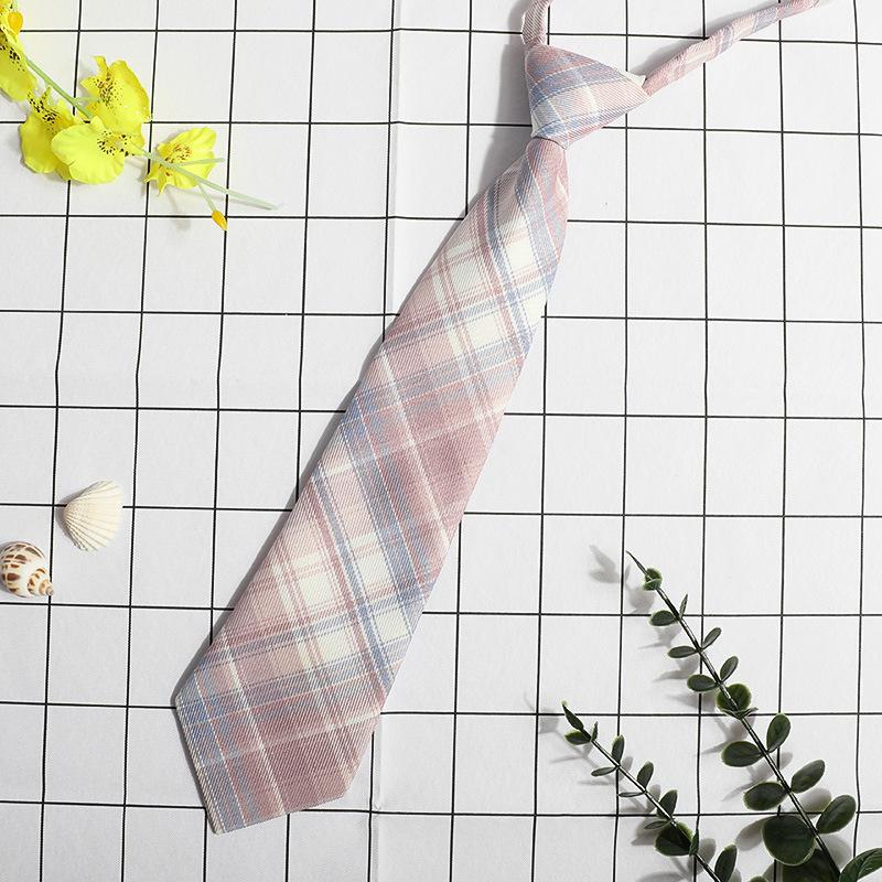 Jk Small Tie Female College Style Lazy Japanese Plaid Uniform Shirt Tie Student Ins Men'S And Women'S Short Styles Free Of Charge