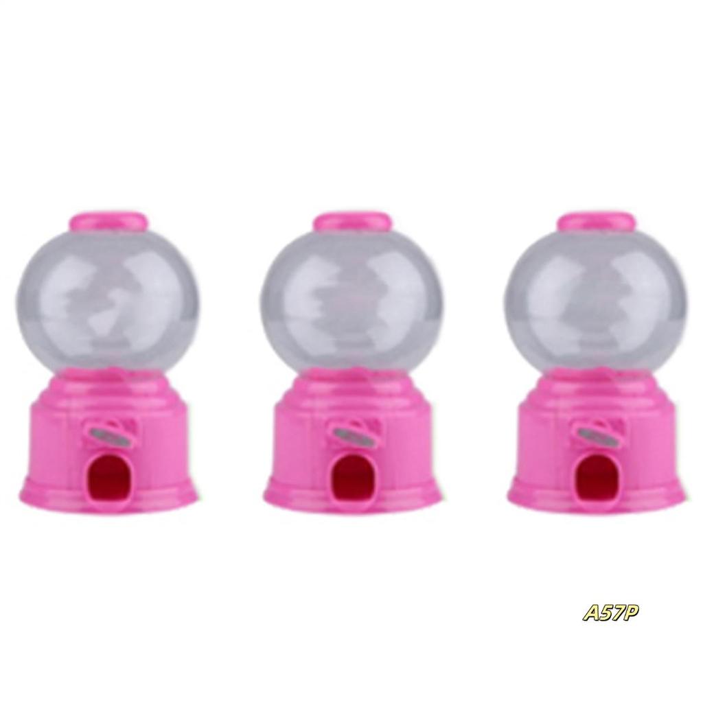 3X Cute Sweets Mini Candy Machine Bubble Gumball Dispenser Coin Bank Kids Toy Multicolor Random,About 14.5 X 8.7Cm