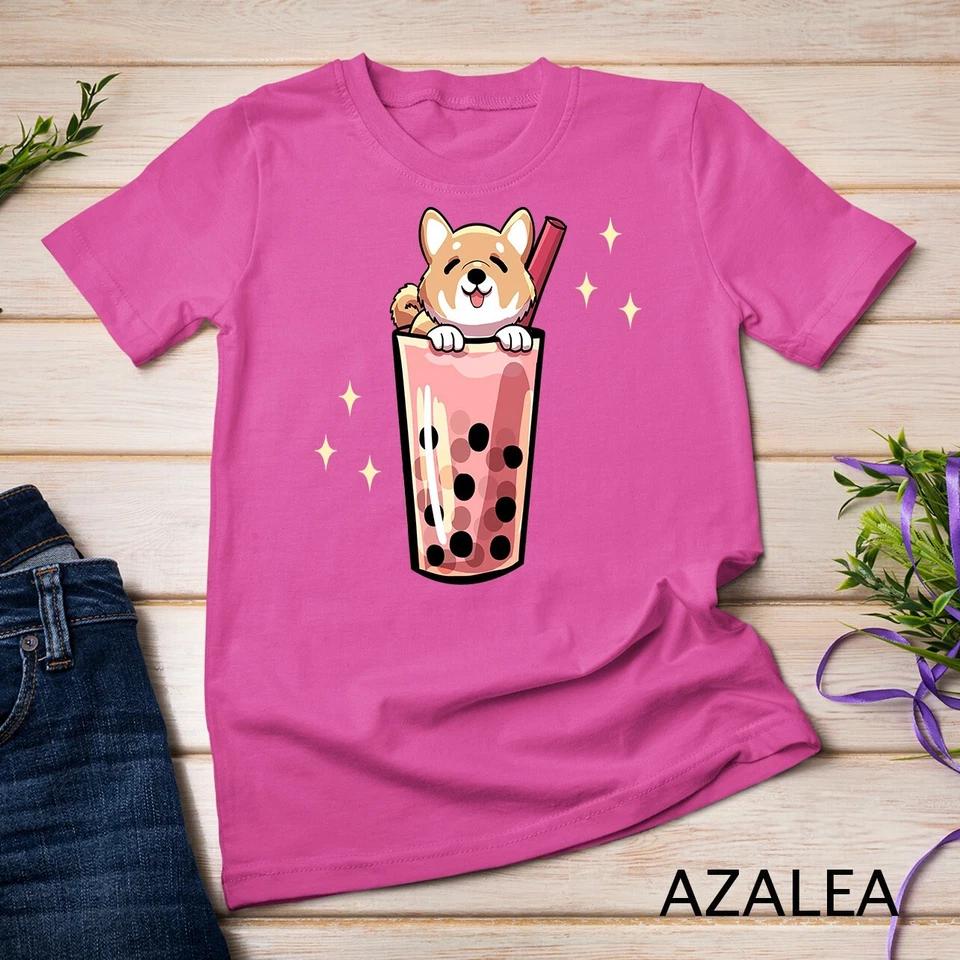 Shiba Inu Boba Bubble Milk Tea Kawaii Japanese Dog Owner Unisex T-shirt 6 M