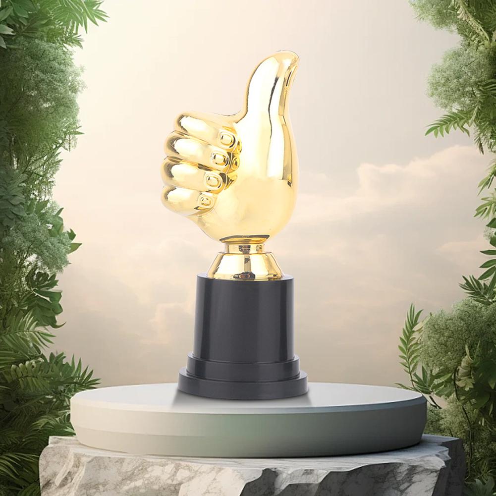 Thumbs Up Trophy Plastic Gold Trophies Encouragement Mini Victory Trophies Award Prizes for Home Desktop Decor