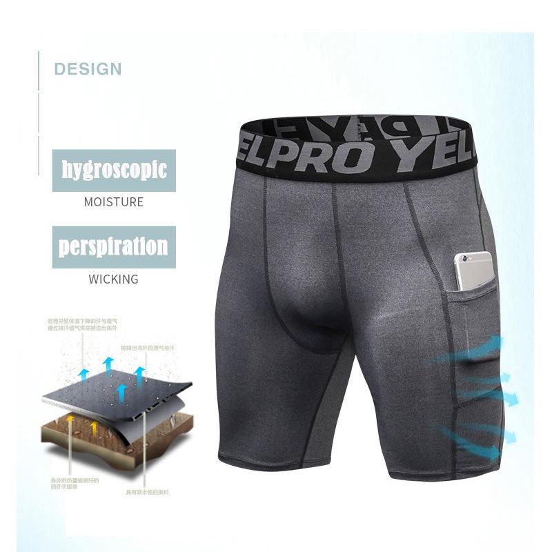 Pantaloni Sportivi da Uomo Aderenti Corti Pantaloni da Basket Pantaloni Fitness Senza Piedi Pantaloncini a Compressione da Corsa