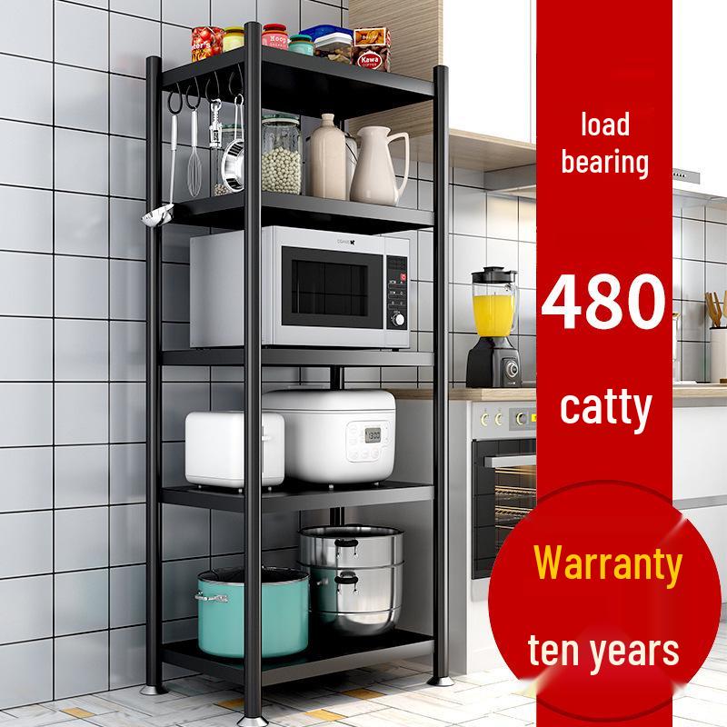 Freestanding Multi-Layer Kitchen Storage Rack for Microwave and Pots