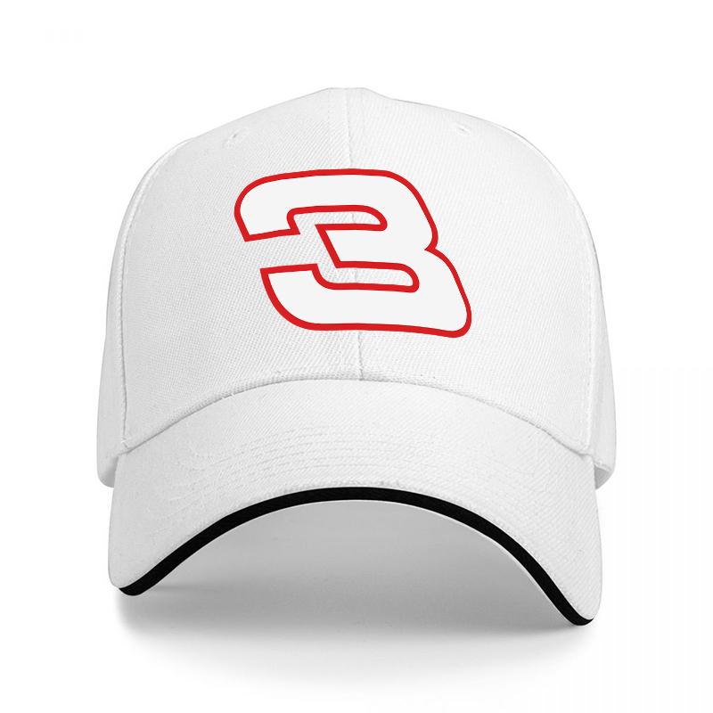 Number Three Black Baseball Cap with Red and White Embroidered Logo Classic Style Adjustable Hat for Unisex and Women