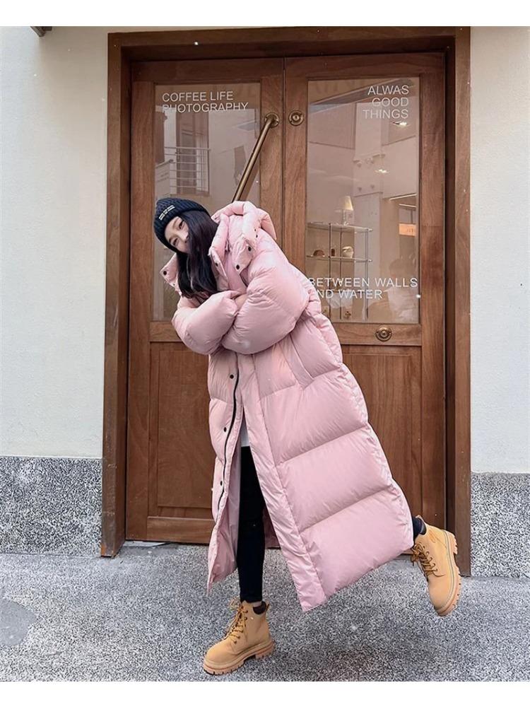 Warm Winter Pink Hooded Long Women Parkas Chaqueta Thick Cotton Padded Windproof Parcas Overcoat Casual Loose Snow Wear Jaquetas